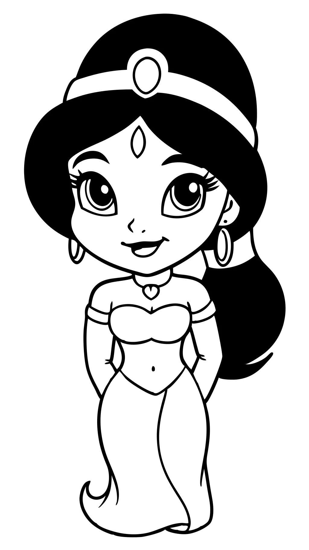 easy princess jasmine coloring pages